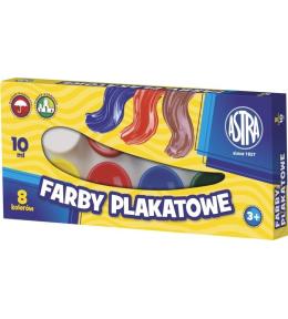 Farby plakatowe 8 kolorów 10ml ASTRA