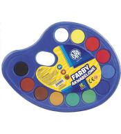 Farby akwarelowe paletka fi 30mm 12 kolorów ASTRA