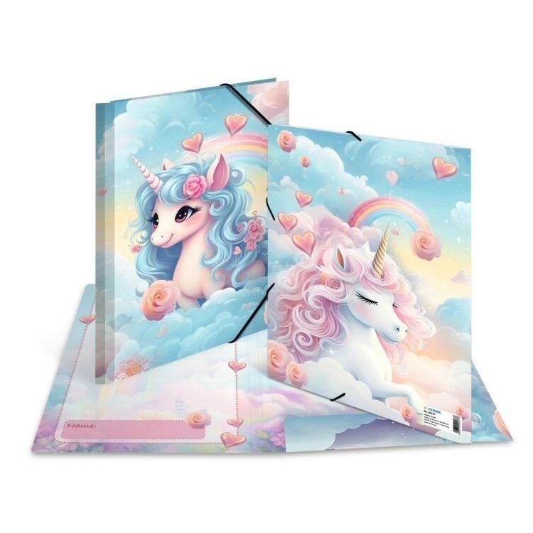 Teczka A3 gumki narożne - Bajkowe jednorożce