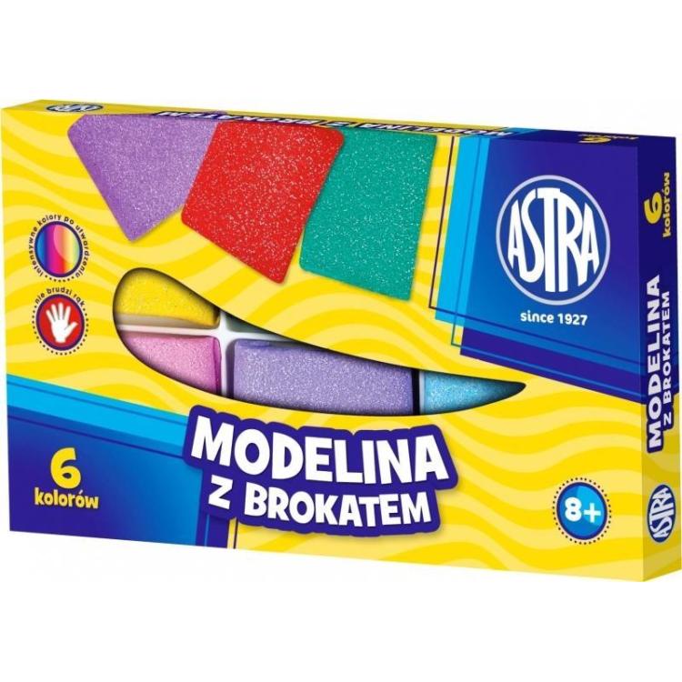 Modelina z brokatem 6 kolorów ASTRA