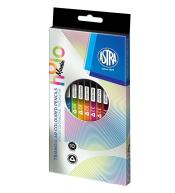 Kredki trójkątne z drewna czarnego10kol ASTRA