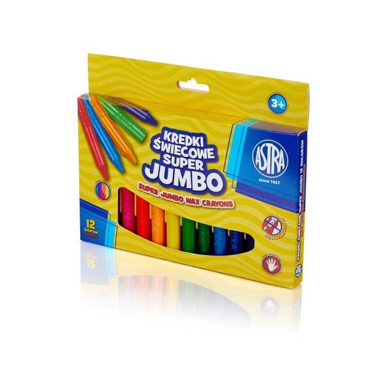 Kredki świecowe Super Jumbo 12 kolorów ASTRA