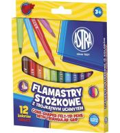 Flamastry stożkowe 12 kolorów ASTRA