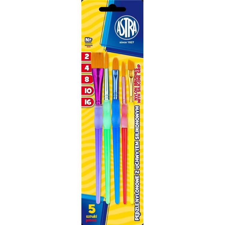 Zestaw pędzli nylonowych 5 sztuk ASTRA