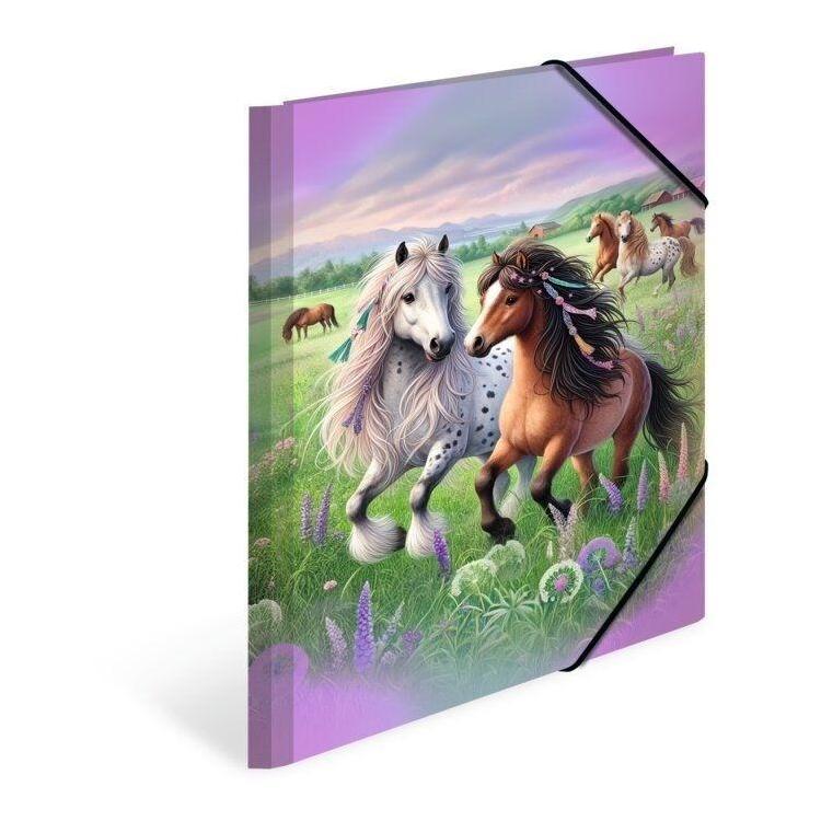 Teczka A4 gumki narożne - Świat koni
