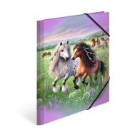 Teczka A4 gumki narożne - Świat koni