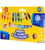 Kredki z glinki kaolinowej 24 kolory ASTRA