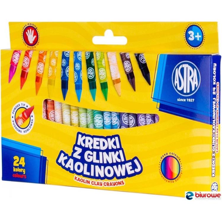 Kredki z glinki kaolinowej 24 kolory ASTRA