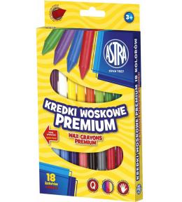 Kredki woskowe 18 kolorów ASTRA
