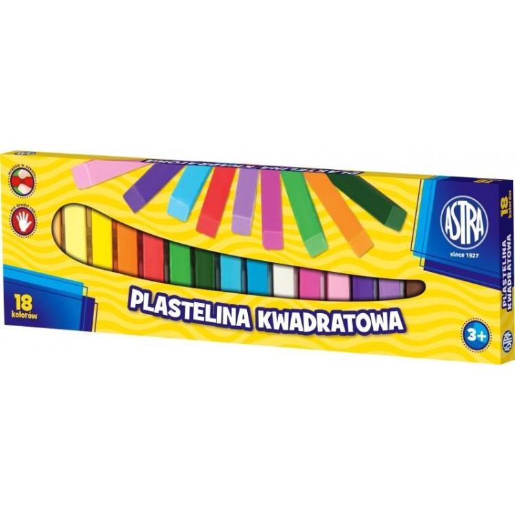 Plastelina kwadratowa 18 kolorów ASTRA
