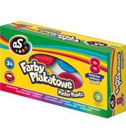 Farby plakatowe 8 kolorów 20ml AS