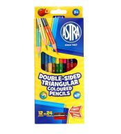 Kredki ołówkowe trójkątne dwustr. 12 24 kol. ASTRA