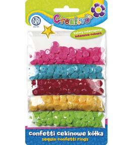 Confetti cekiny kółka 5 kolorów ASTRA