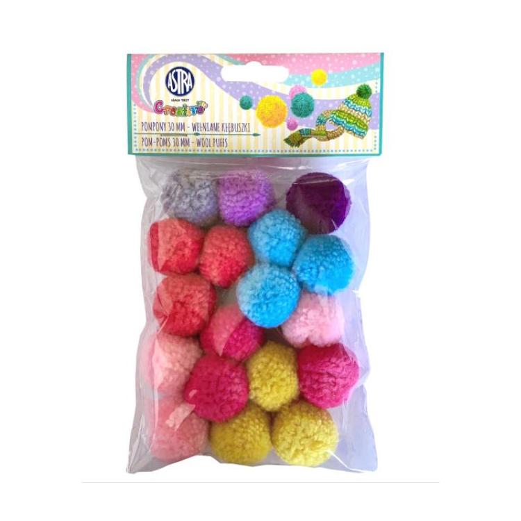 Pompony dekoracyjne 30mm - Wełniane kłębuszki