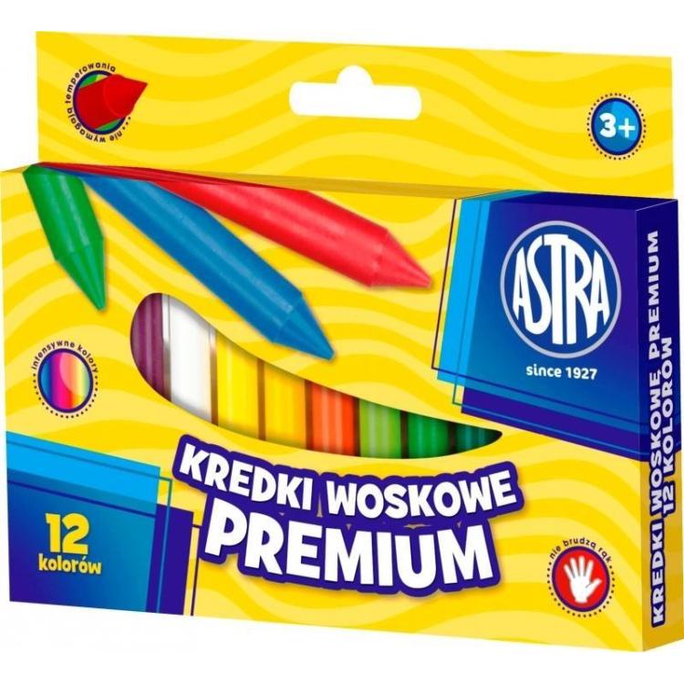 Kredki woskowe Premium 12 kolorów bls ASTRA
