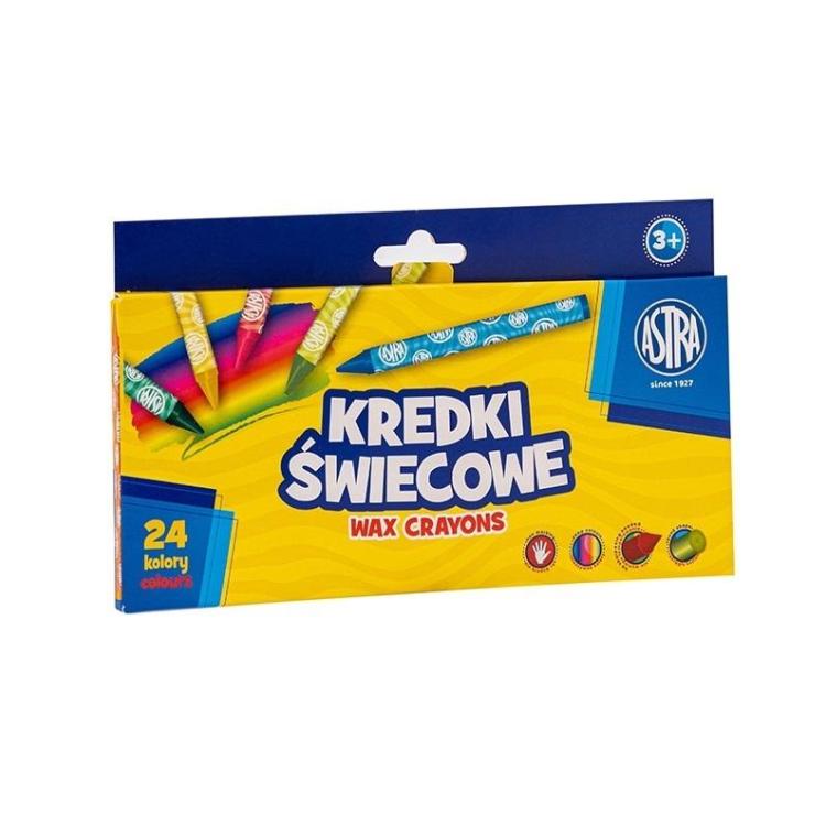 Kredki świecowe okrągłe 24kol ASTRA