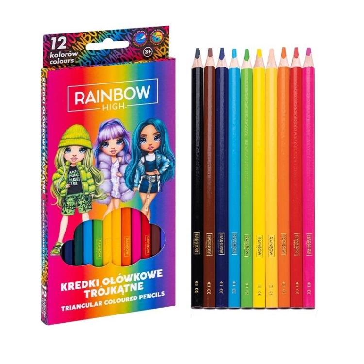 Kredki ołówkowe trójkątne Rainbow High 12kol ASTRA