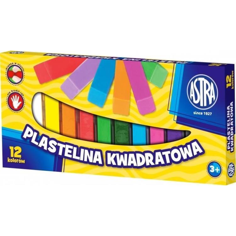 Plastelina kwadratowa 12 kolorów ASTRA