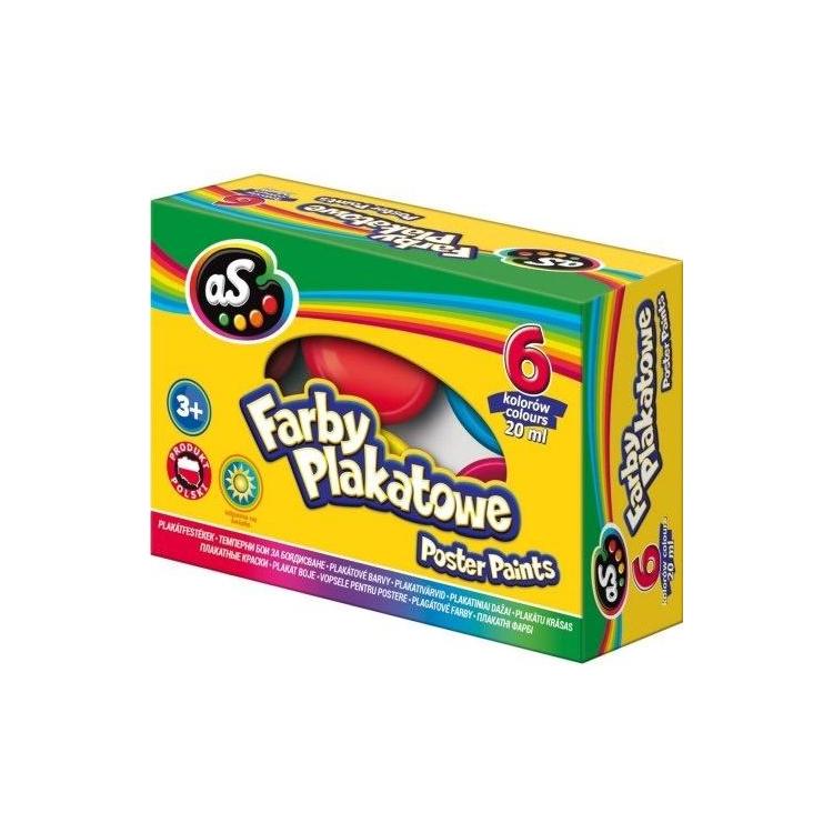 Farby plakatowe 6 kolorów 20ml AS