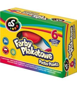 Farby plakatowe 6 kolorów 20ml AS