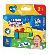 Kredki świecowe w kształcie klocków 16kol ASTRA