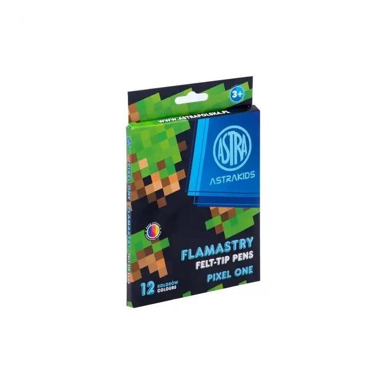 Flamastry okrągłe Pixel One 12 kolorów ASTRA