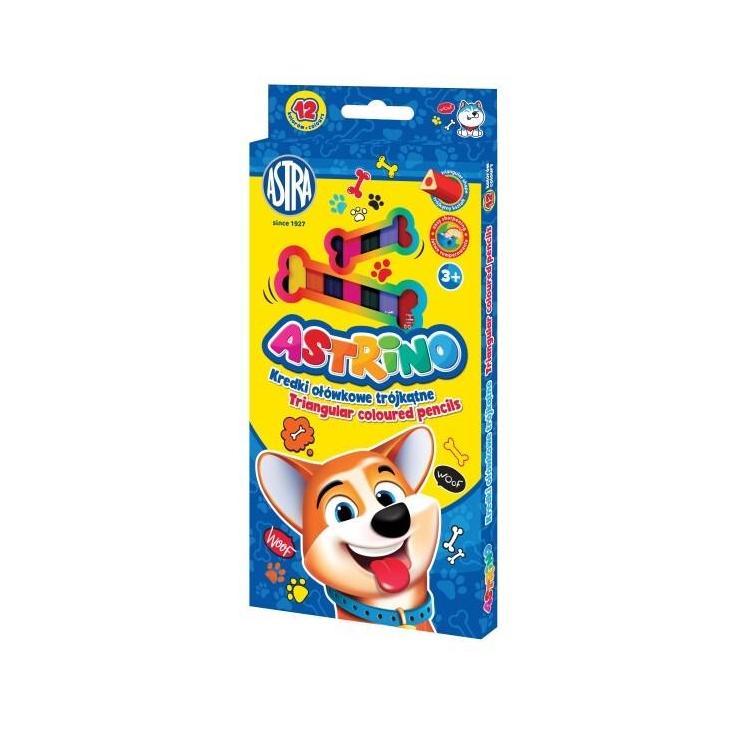 Kredki ołówkowe trójkątne 12 kolorów Astrino ASTRA
