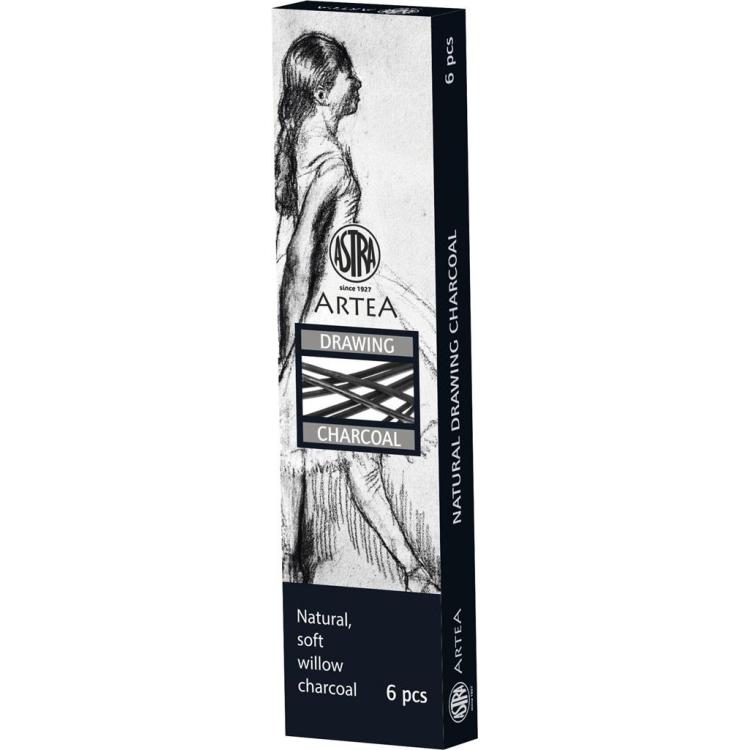 Węgiel naturalny rysunkowy 6-8mm 6szt ASTRA