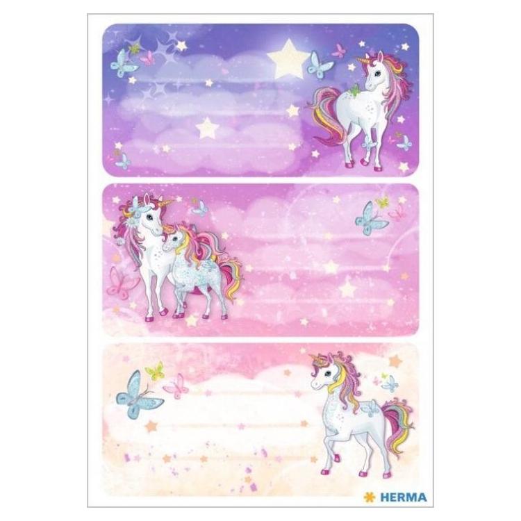 Naklejki szkolne - Jednorożce 6szt