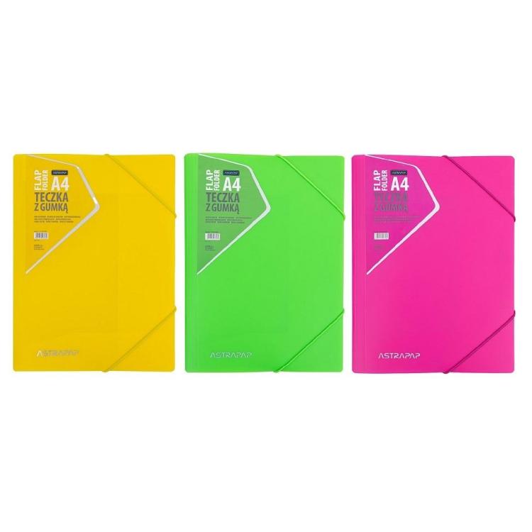 Teczka z gumką PP neon mix ASTRAPAP