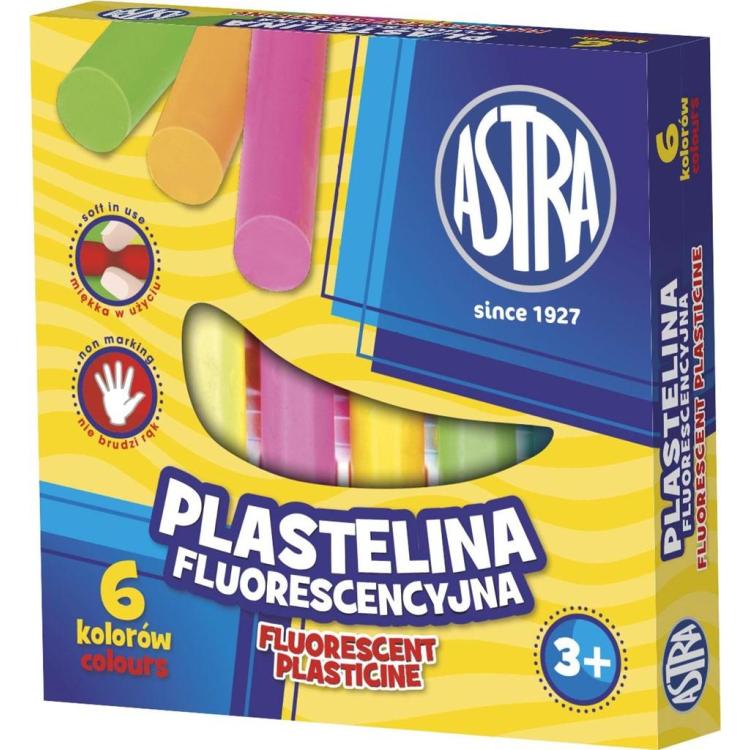 Plastelina fluorescencyjna 6 kolorów ASTRA