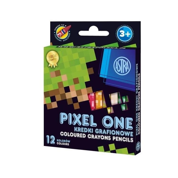 Kredki grafionowe Pixel One 12 kolorów ASTRA