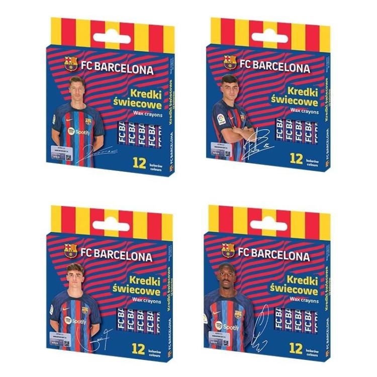 Kredki świecowe okrągłe FC Barcelona 12kol mix