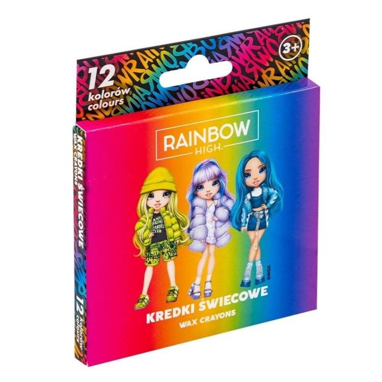Kredki świecowe okągłe Rainbow High 12kol ASTRA
