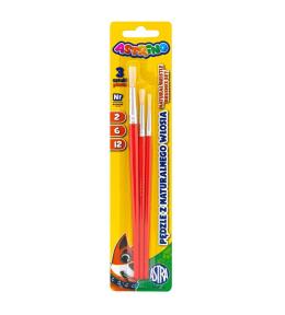 Zestaw pędzli z nat. włosia 2/6/12 Astrino ASTRA