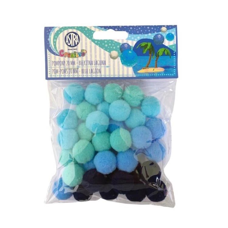 Pompony dekoracyjne 20mm - Błękitna laguna ASTRA