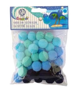 Pompony dekoracyjne 20mm - Błękitna laguna ASTRA