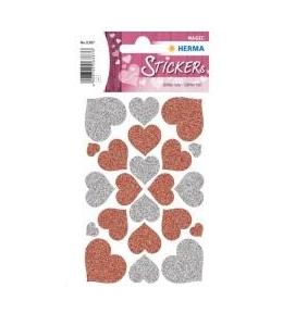 Naklejka Magic serca srebrne i czerwone