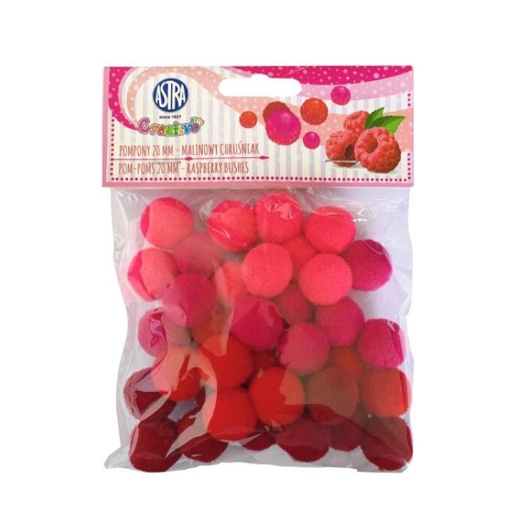 Pompony dekoracyjne 20mm - Malinowy chruśniak