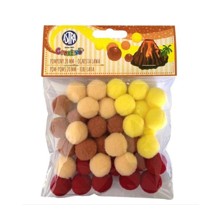 Pompony dekoracyjne 20mm - Ognista lawa ASTRA