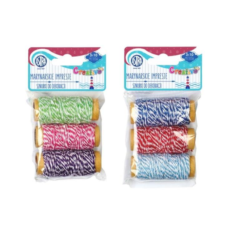 Sznurki do dekoracji 3 szt x 10 m ASTRA
