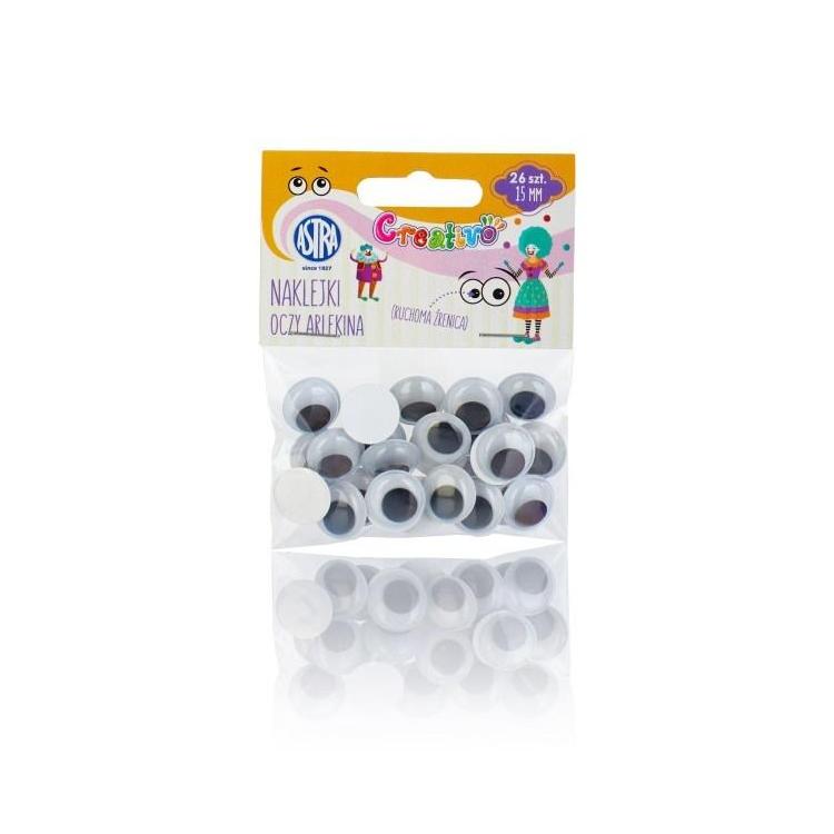 Oczy samoprzylepne 15 mm Oczy Arlekina ASTRA