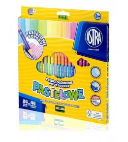 Kredki ołówkowe dwustronne pastelowe 24 48 ASTRA