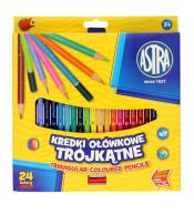 Kredki ołówkowe trójkątne 24 kolory ASTRA