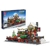 Klocki pociąg świąteczny led 55,5x9x37cm 1362el