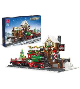 Klocki pociąg świąteczny led 55,5x9x37cm 1362el