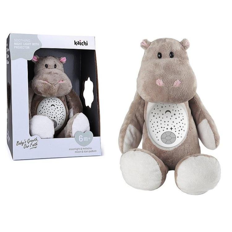 Hipopotam pluszowy z projektorem