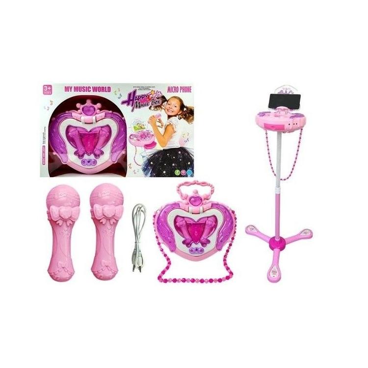 Szkatułka z pozytywką na statywie + mikrofon