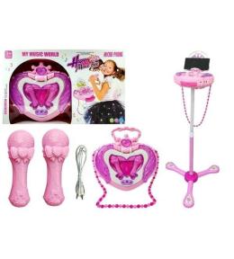 Szkatułka z pozytywką na statywie + mikrofon