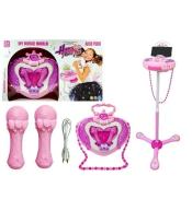 Szkatułka z pozytywką na statywie + mikrofon